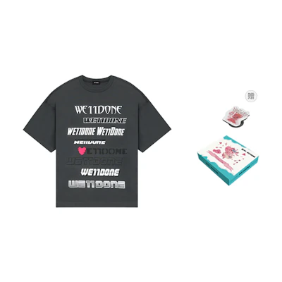 WE11DONE SS23 Unisex Grey Crewneck Short Sleeve T-Shirt with Letter Print Design WD-TT3-22-901-U-CH