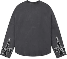 WE11DONE SS23 Unisex Grey Printed Cuff Crewneck Pullover Sweatshirt WD-TT1-23-808-U-CH WE11DONE SS23 Unisex Grey Printed Cuff Crewneck Pullover Sweatshirt WD-TT1-23-808-U-CH