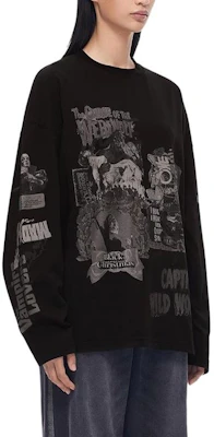 WE11DONE SS23 ユニセックス ロゴ パッチワーク プルオーバー スウェットシャツ ブラック WD-TT1-23-991-U-BK Shop WE11DONE SS23 ユニセックス ロゴ パッチワーク プルオーバー スウェットシャツ ブラック WD-TT1-23-991-U-BK