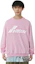 Lookbook WE11DONE SS23 Unisex Logo Print Crewneck Pullover Sweatshirt Light Pink WD-TS1-23-797-U-LP