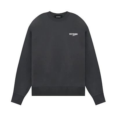 WE11DONE SS23 Unisex Logo Print Crewneck Sweatshirt in Dark Grey. WD-TS1-23-896-U-CH
