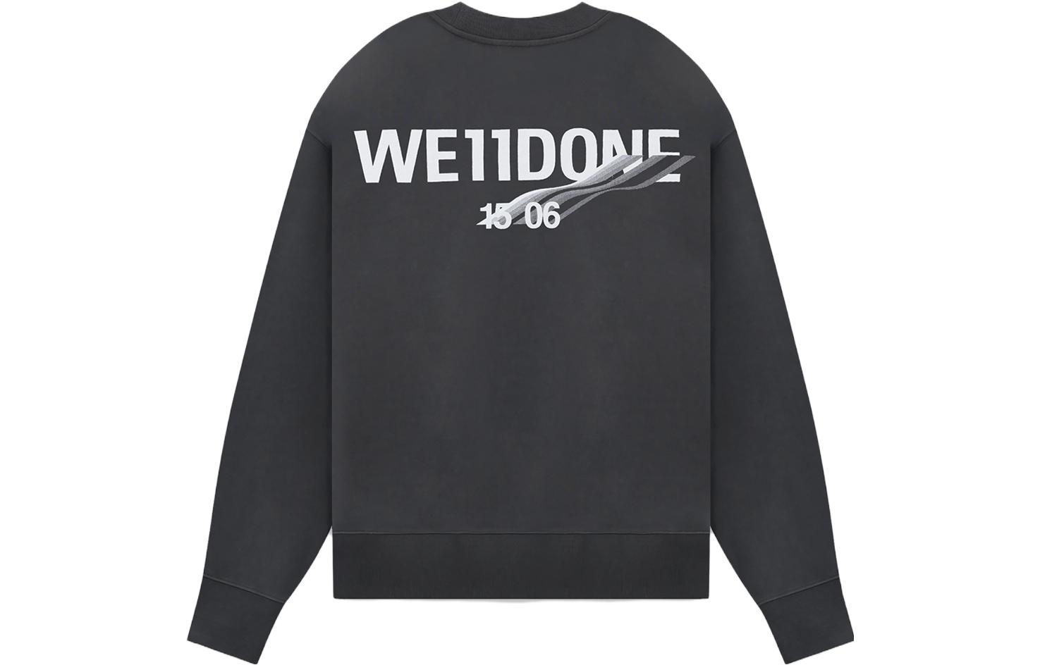 WE11DONE SS23 Unisex Logo Print Crewneck Sweatshirt in Dark Grey. WD-TS1-23-896-U-CH 圖 3