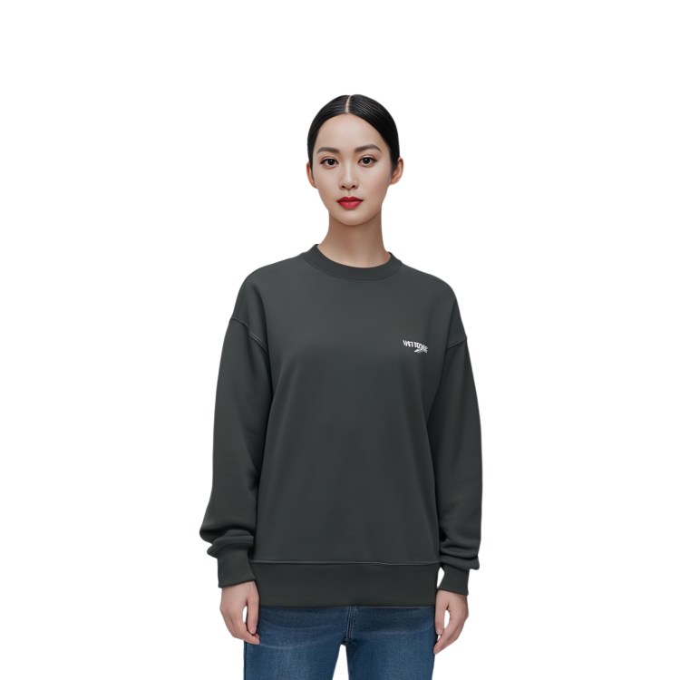 WE11DONE SS23 Unisex Logo Print Crewneck Sweatshirt in Dark Grey. WD-TS1-23-896-U-CH 圖 4