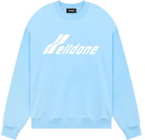 WE11DONE SS23 Unisex Oversized Logo Print Crewneck Sweatshirt Blue WD-TS1-23-797-U-SK WE11DONE SS23 Unisex Oversized Logo Print Crewneck Sweatshirt Blue WD-TS1-23-797-U-SK