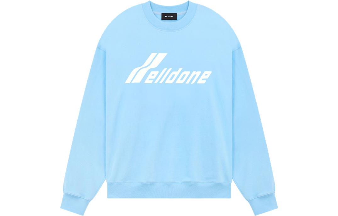 WE11DONE SS23 Unisex Oversized Logo Print Crewneck Sweatshirt Blue WD-TS1-23-797-U-SK 圖 2