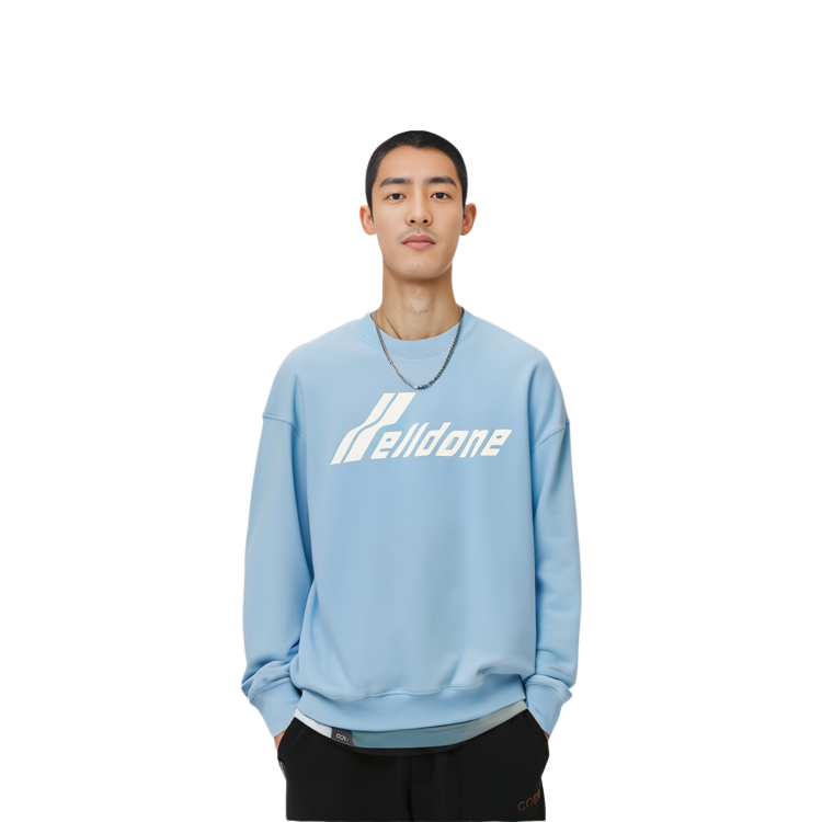 WE11DONE SS23 Unisex Oversized Logo Print Crewneck Sweatshirt Blue WD-TS1-23-797-U-SK 圖 3