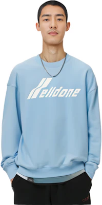 WE11DONE SS23 Unisex Oversized Logo Print Crewneck Sweatshirt Blue WD-TS1-23-797-U-SK Lookbook WE11DONE SS23 Unisex Oversized Logo Print Crewneck Sweatshirt Blue WD-TS1-23-797-U-SK