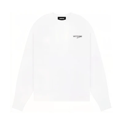 WE11DONE SS23 Unisex Oversized Pullover Logo Print Sweatshirt White. WD-TS1-23-896-U-WH