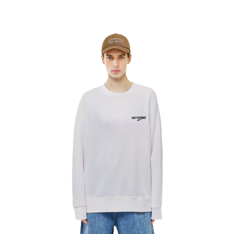 WE11DONE SS23 Unisex Oversized Pullover Logo Print Sweatshirt White. WD-TS1-23-896-U-WH 圖 3