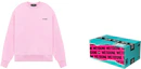 Shop WE11DONE SS23 男女同款粉色长袖圆领卫衣礼盒版 WD-TS1-23-795-U-LP