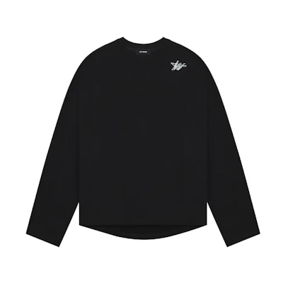WE11DONE SS23 Unisex Pullover Sweatshirt with Logo - Black WD-TS1-23-756-U-BK