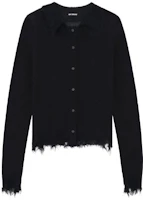 WE11DONE SS23 Unisex Solid Color Collared Long Sleeve Sweater Black WD-KC1-23-658-U-BK WE11DONE SS23 Unisex Solid Color Collared Long Sleeve Sweater Black WD-KC1-23-658-U-BK