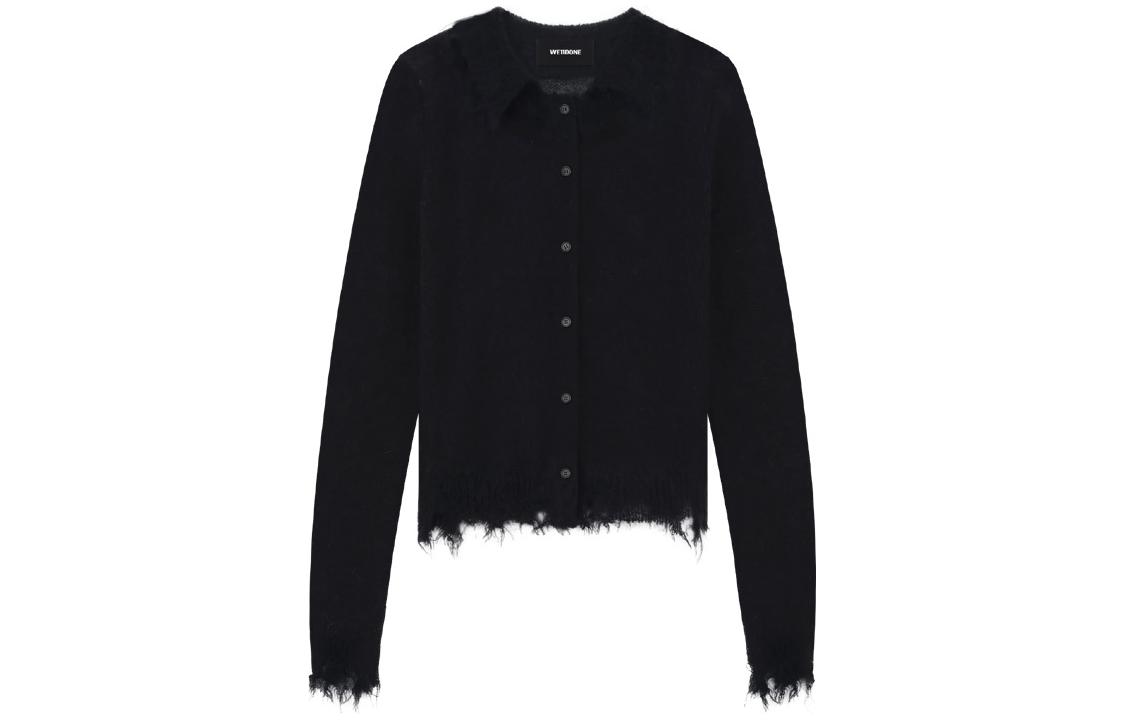 WE11DONE SS23 Unisex Solid Color Collared Long Sleeve Sweater Black WD-KC1-23-658-U-BK 圖 2