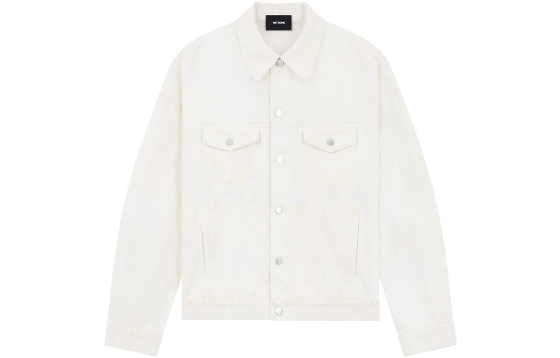 WE11DONE SS23 Unisex Washed Single-Breasted Loose Biker Denim Jacket White WD-DJ1-23-318-U-WH 圖 2