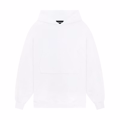 WE11DONE SS23 Unisex White Hoodie with Solid Pocket Detail Long Sleeve WD-TH1-23-799-U-WH