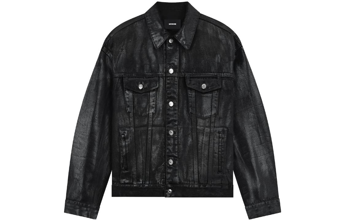 WE11DONE SS23 Washed Black Denim Biker Jacket Unisex Loose Fit WD-DJ1-23-318-U-BK 圖 2