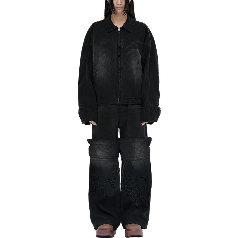 WE11DONE SS23 Washed Oversized Zip-Up Jacket Unisex Black WD-DJ1-23-329-U-BK 圖 3