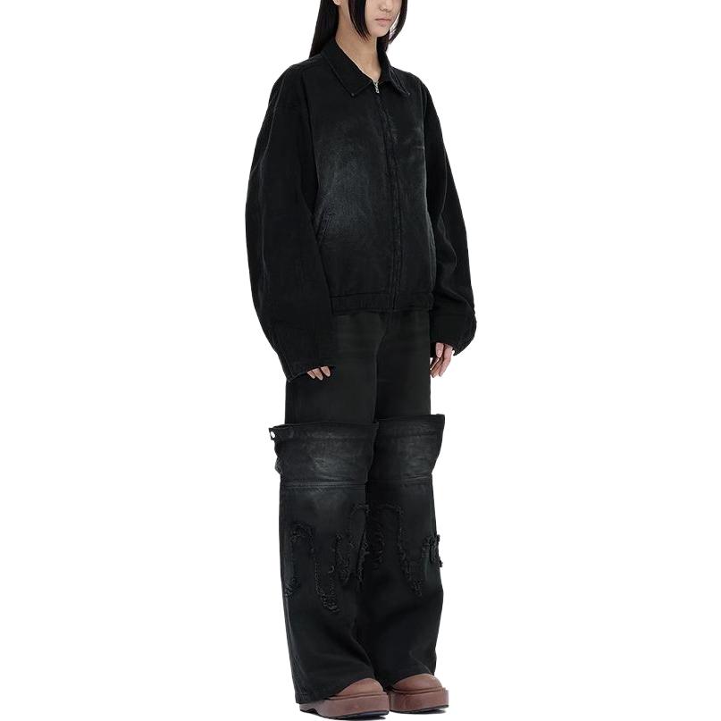 WE11DONE SS23 Washed Oversized Zip-Up Jacket Unisex Black WD-DJ1-23-329-U-BK 圖 4