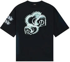 WE11DONE SS23 Washed Ribbed Oversized T-Shirt Unisex Black WD-TT3-23-748-U-BK WE11DONE SS23 Washed Ribbed Oversized T-Shirt Unisex Black WD-TT3-23-748-U-BK