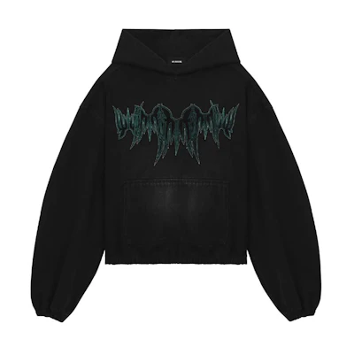 WE11DONE SS23 Washed Vintage Embroidered Sweatshirt Unisex Black. WD-DJ1-23-356-U-BK