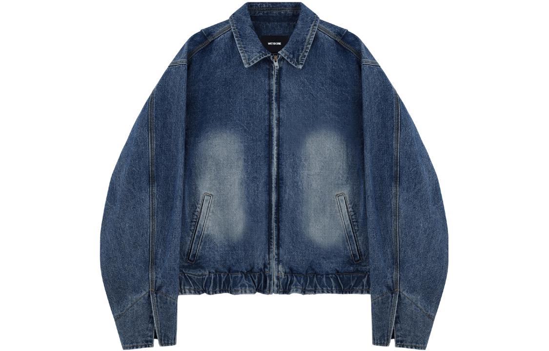 WE11DONE SS23 Washed Zip Loose Fit Denim Jacket Unisex Blue. WD-DJ1-23-329-U-BL