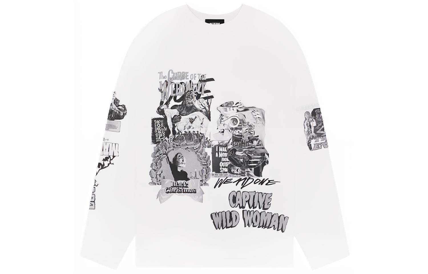 WE11DONE SS23 White Logo Patchwork Pattern Sweatshirt Unisex WD-TT1-23-991-U-WH