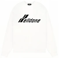 WE11DONE SS23 White Logo Print Crewneck Oversized Sweatshirt Unisex WD-TS1-23-797-U-WH WE11DONE SS23 White Logo Print Crewneck Oversized Sweatshirt Unisex WD-TS1-23-797-U-WH