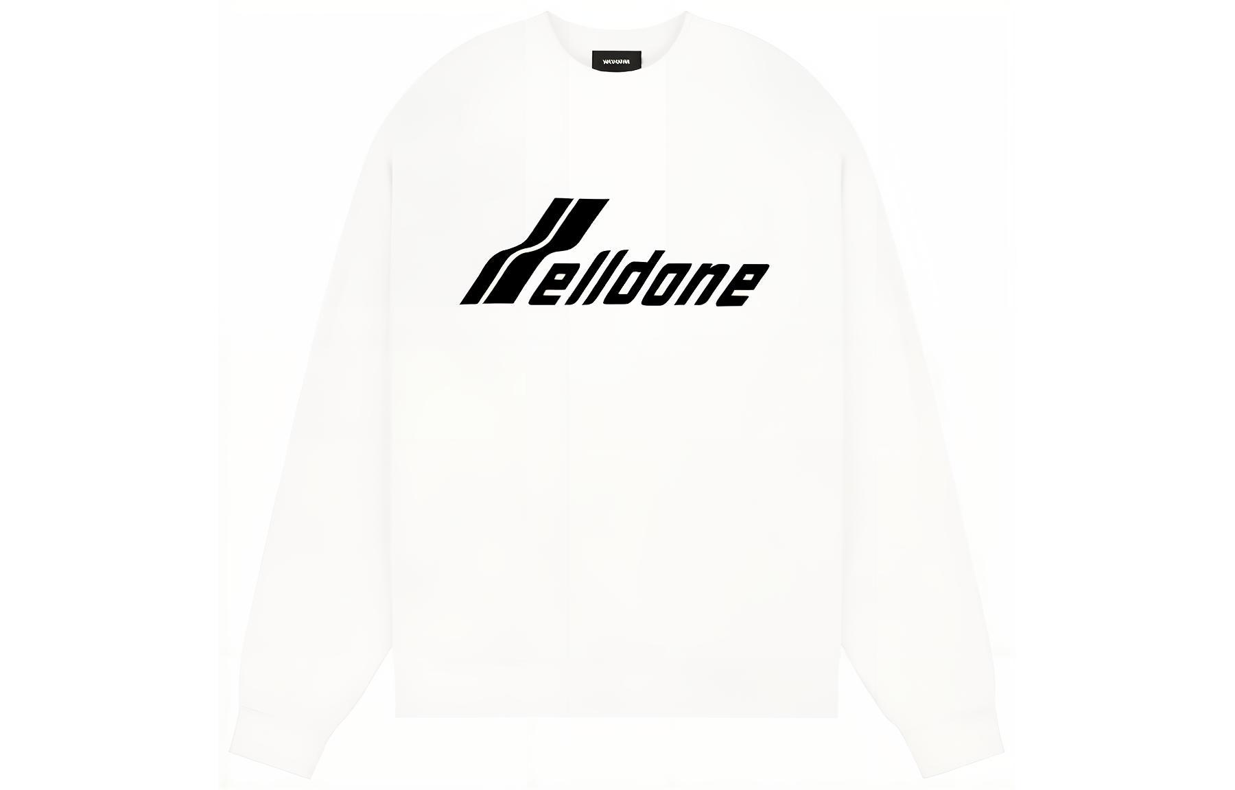 WE11DONE SS23 White Logo Print Crewneck Oversized Sweatshirt Unisex WD-TS1-23-797-U-WH 圖 2
