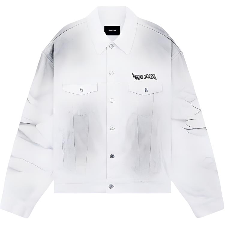 WE11DONE SS23 Year of the Rabbit Tie-Dye Denim Jacket Unisex - White WD-DJ1-23-914-U-WH
