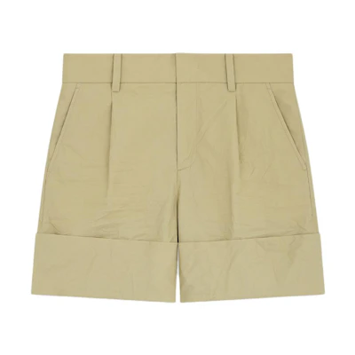 WE11DONE SS24 Beige Relaxed Crinkle Zip Casual Shorts. WD-PT0-24-204-M-BG