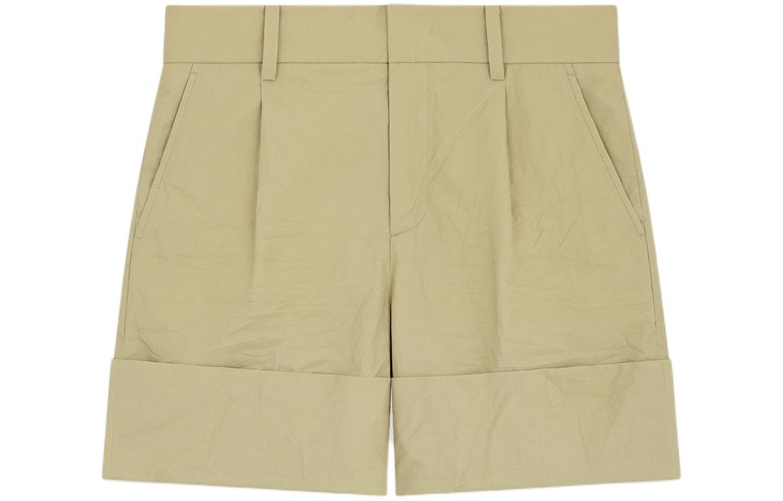 Order WE11DONE SS24 米色寬鬆皺褶拉鍊休閒短褲 WD-PT0-24-204-M-BG