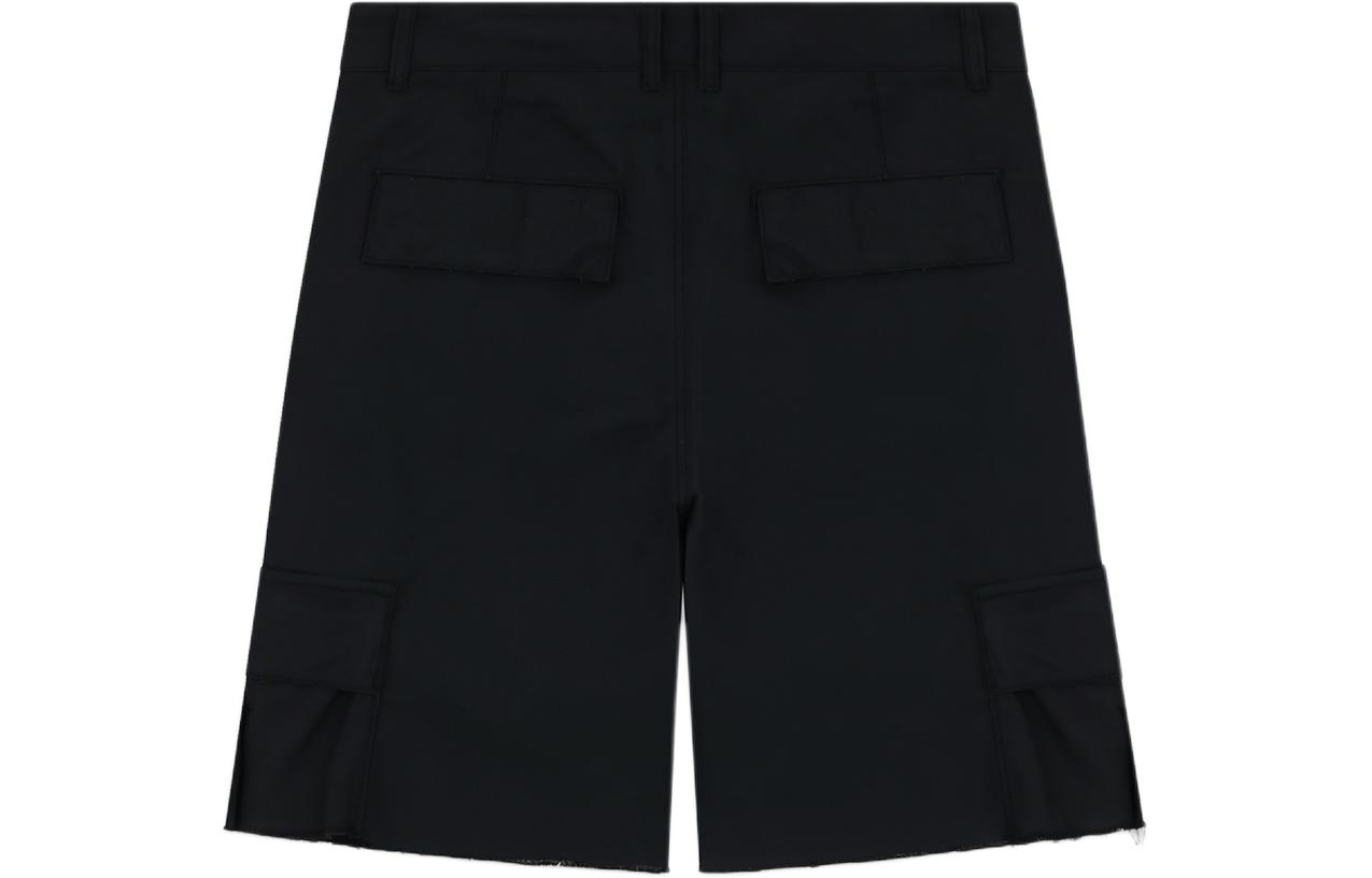 Lookbook WE11DONE SS24  Black Logo Zip Fringe Hem Cargo Shorts WD-DP0-24-344-M-BK