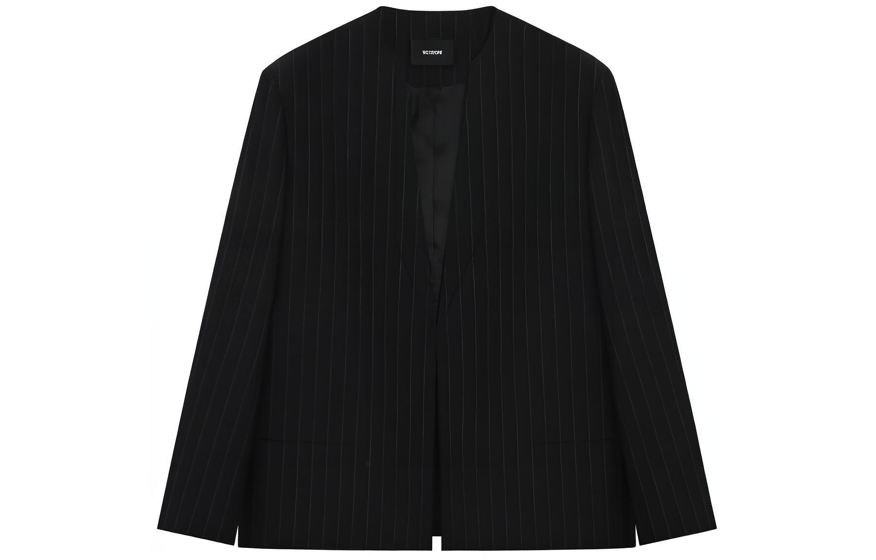 WE11DONE SS24  Black Striped Long-Sleeve Casual Blazer WD-JK1-24-025-M-BK