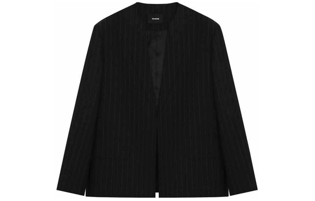 Order WE11DONE SS24 黑色条纹长袖休闲西装外套 WD-JK1-24-025-M-BK