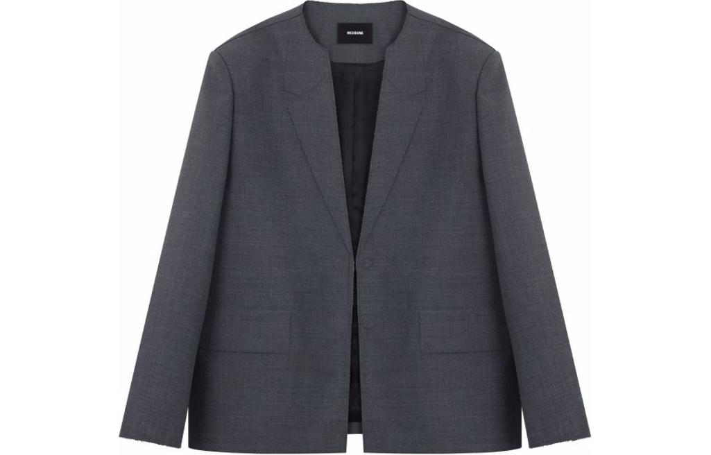 Order WE11DONE SS24 Blazer Abu Solid Lengan Panjang Single-Breasted WD-JK1-24-024-M-GY