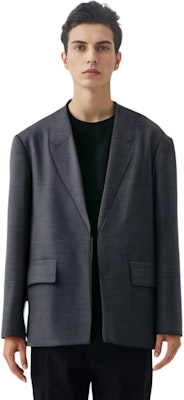 WE11DONE SS24 Blazer Abu Solid Lengan Panjang Single-Breasted WD-JK1-24-024-M-GY Lookbook WE11DONE SS24 Blazer Abu Solid Lengan Panjang Single-Breasted WD-JK1-24-024-M-GY