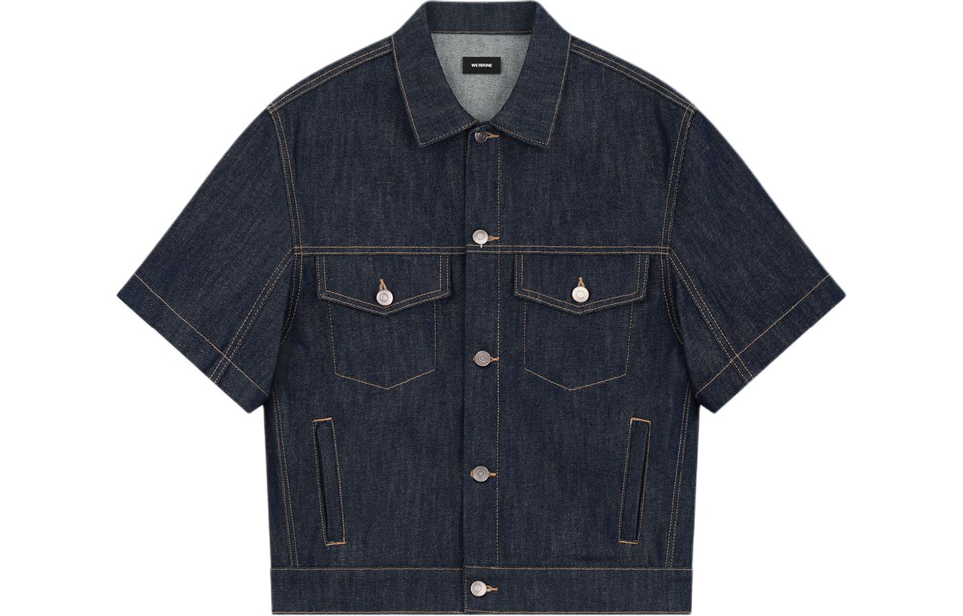 WE11DONE SS24  Solid Pocket Short Sleeve Denim Jacket - Dark Blue WD-DJ0-24-316-M-NV 圖 2