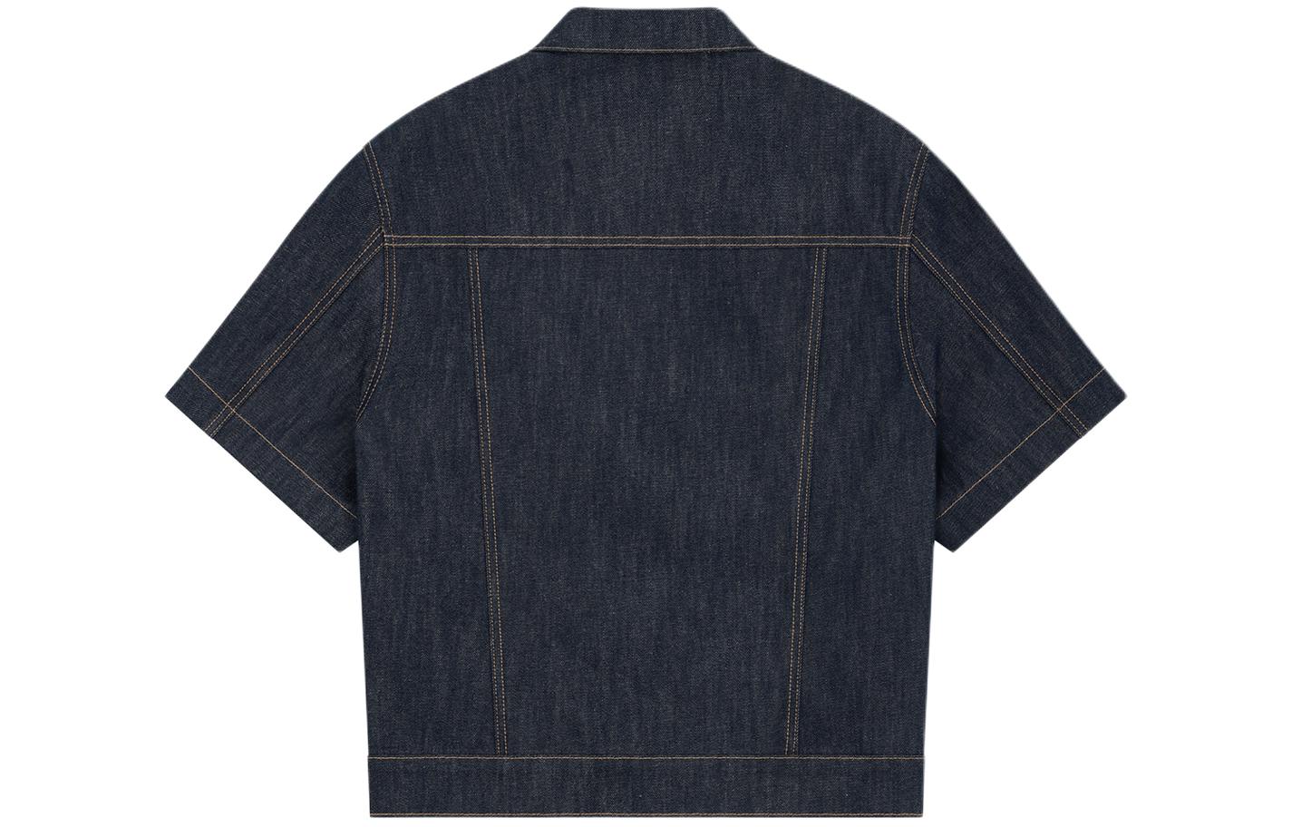WE11DONE SS24  Solid Pocket Short Sleeve Denim Jacket - Dark Blue WD-DJ0-24-316-M-NV 圖 3