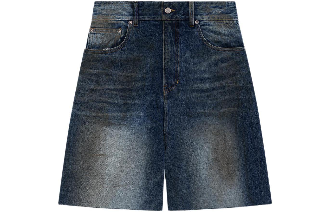 Order WE11DONE SS24  Washed Straight Fit Zipper Denim Shorts Blue. WD-DP0-24-396-M-NV