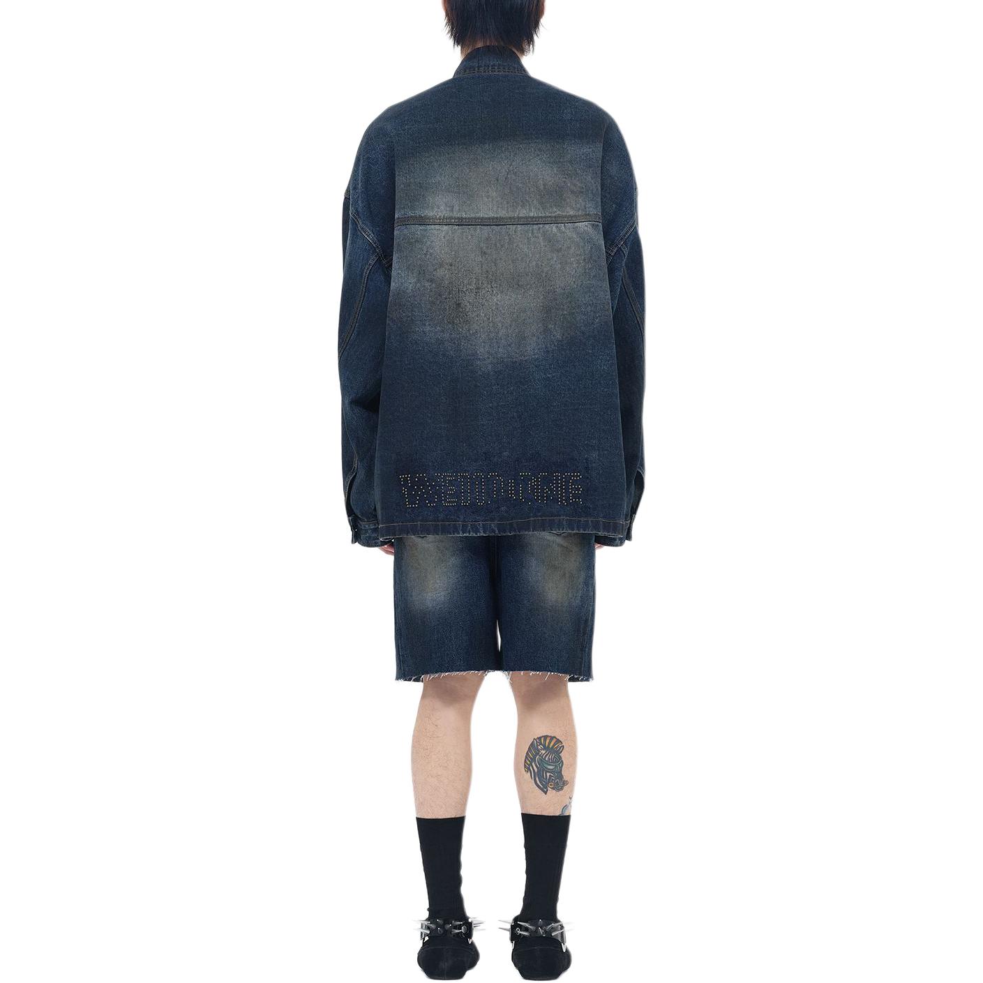 Purchase WE11DONE SS24  Washed Straight Fit Zipper Denim Shorts Blue. WD-DP0-24-396-M-NV