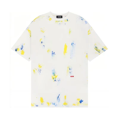 WE11DONE SS24 Abstract Print Crewneck T-Shirt Unisex White Short Sleeve Tee WD-TT1-24-716-U-WH
