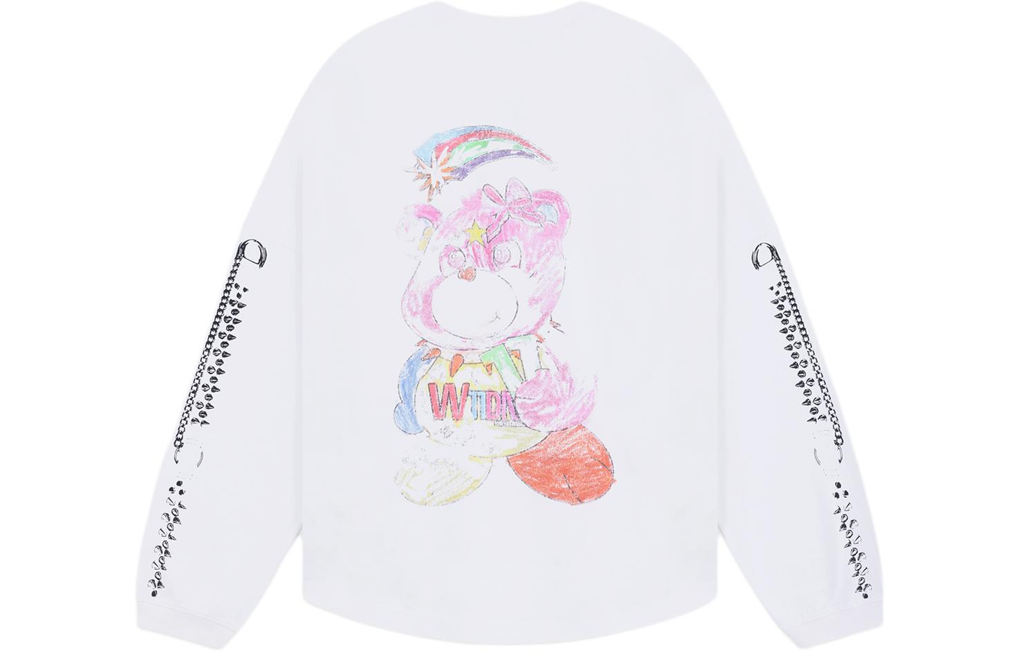 WE11DONE SS24 Bear Print Crewneck Pullover Long Sleeve Tee Unisex White WD-TT0-24-775-U-WH 圖 2