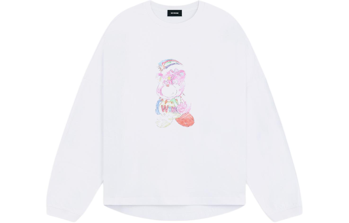 WE11DONE SS24 Bear Print Crewneck Pullover Long Sleeve Tee Unisex White WD-TT0-24-775-U-WH 圖 3