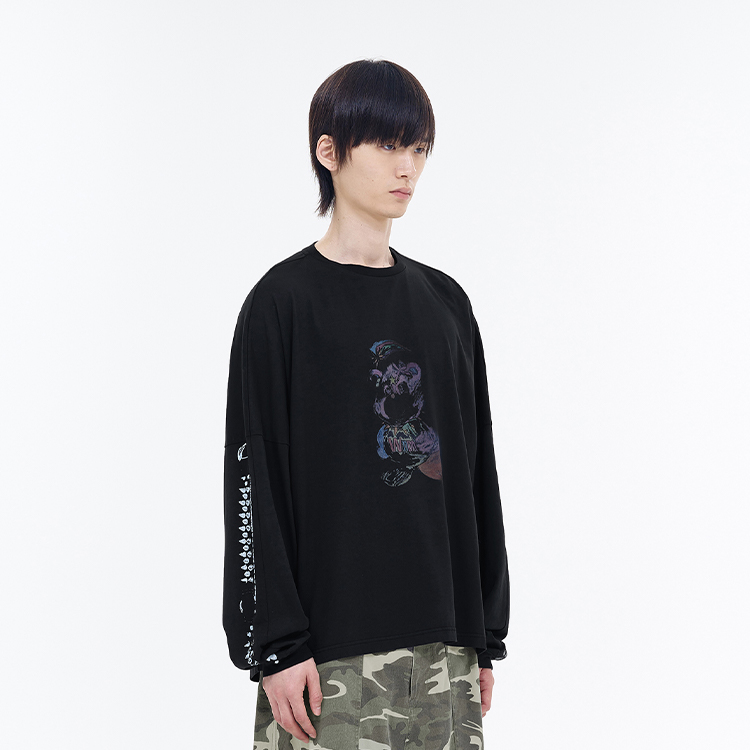 WE11DONE SS24 Bear Print Long Sleeve T-Shirt Unisex WD-TT0-24-775-U 圖 5