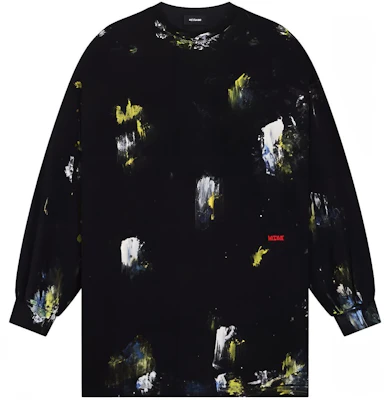 WE11DONE SS24 Baju Hitam Graffiti Knit Crewneck Lengan Panjang Unisex WD-TT1-24-717-U-BK Buy WE11DONE SS24 Baju Hitam Graffiti Knit Crewneck Lengan Panjang Unisex WD-TT1-24-717-U-BK