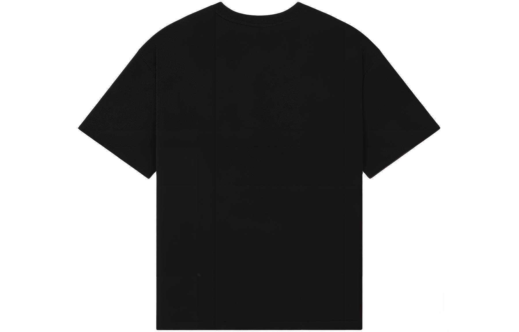 Lookbook WE11DONE SS24 黑灰狼圖案中性款圓領T恤。 WD-TT1-24-765-U-BK