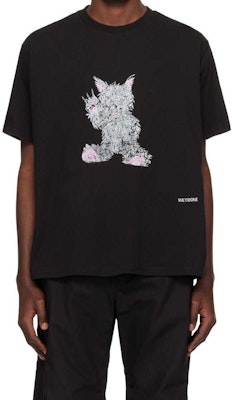 WE11DONE SS24 黑灰狼圖案中性款圓領T恤。 WD-TT1-24-765-U-BK Shop WE11DONE SS24 黑灰狼圖案中性款圓領T恤。 WD-TT1-24-765-U-BK
