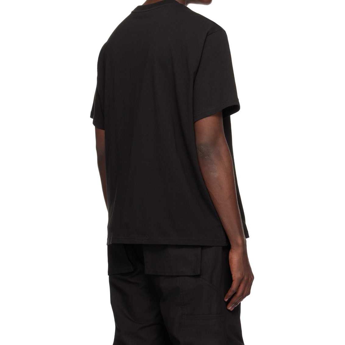 Details for WE11DONE SS24 黑灰狼圖案中性款圓領T恤。 WD-TT1-24-765-U-BK