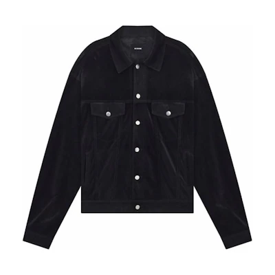 WE11DONE SS24 Black Minimalist Button-Up Collared Jacket Unisex WD-JK1-24-041-U-BK