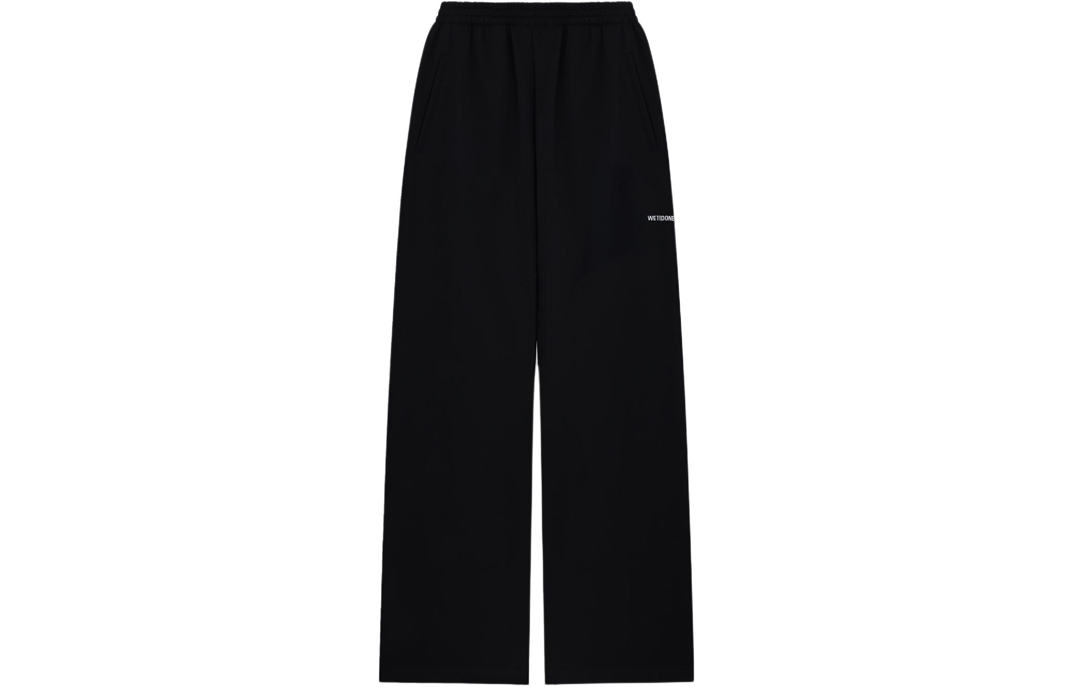 Order WE11DONE SS24 黑色寬鬆男女款字母彈性腰運動長褲 WD-TA0-24-898-U-BK